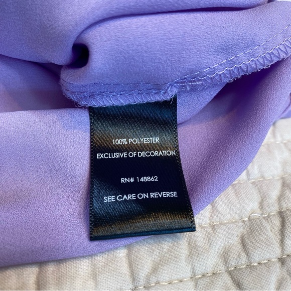 Torrid Light Purple Eyelet Flutter Sleeve V-Neck Blouse Top Size 5 - Picture 8 of 12